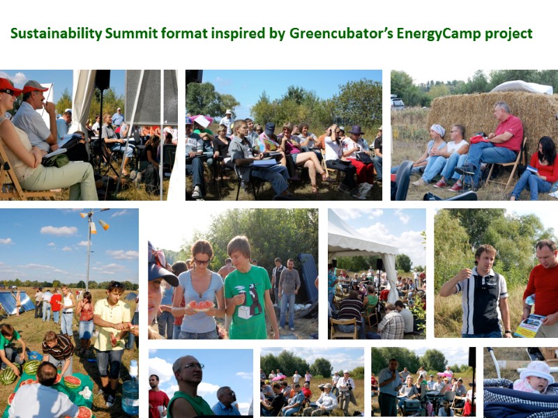Sustainability Summit format inspired by Greencubator’s EnergyCamp project